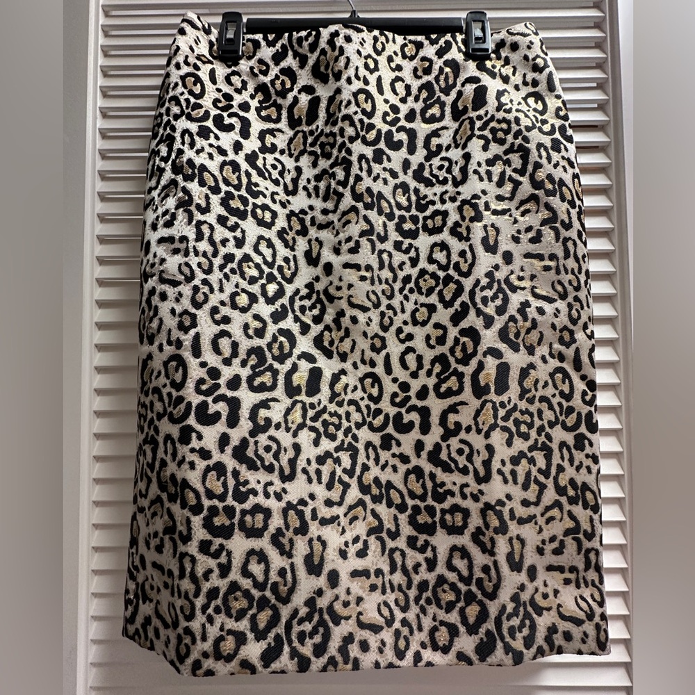 Talbots Leopard Pencil Skirt Size 8